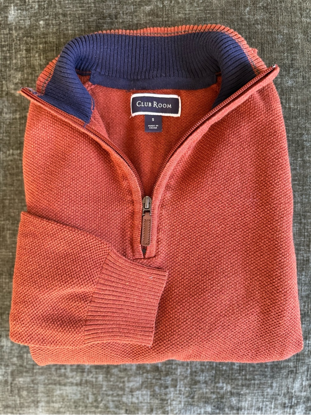 Club Room Youth Boys 100% Cotton 1/4 Zip Sweater